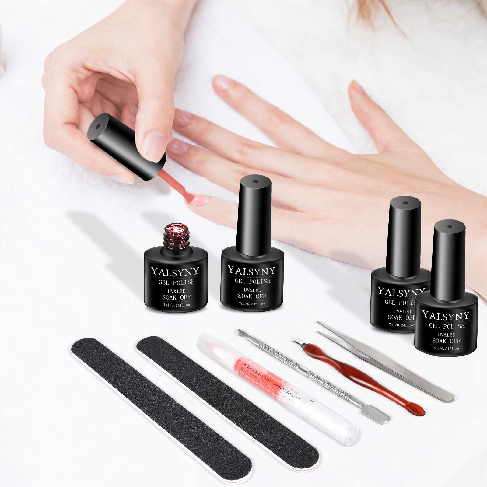 YALSYNY Gel Nail Polish Kit,12 colors nail polish,120W UV LED Nail Dryer Lamp Curing Gel Nail Polish Set Popular Gel Nail Polish Set DIY at Home,