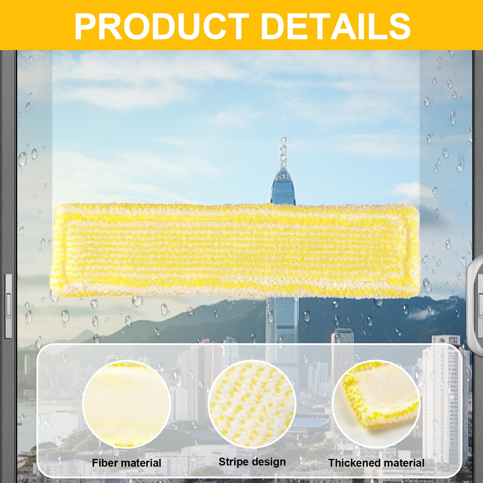 8 Pezzi Chiffons de Nettoyage en Microfibre pour Karcher,Microfibra Compatibili, con WV2 WV5 Accessori, Panno di Pulizia di Ricambio per Vetri Finestra Aspirapolvere