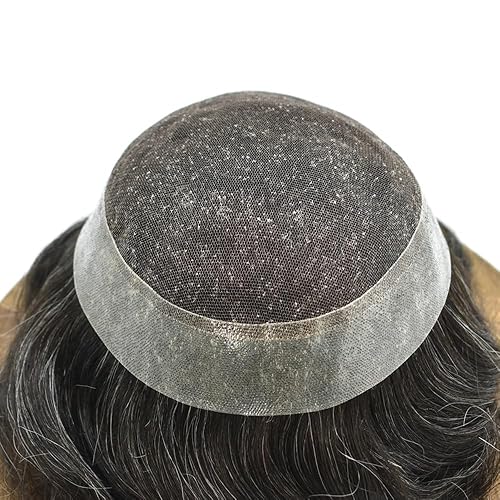 Miniatura 6 de Mens Toupee Hair Piece Human Hair Replacement System For Men Soft French Lace Men Hair System Hairpieces For Men Toupee For Men Protesis Capilar