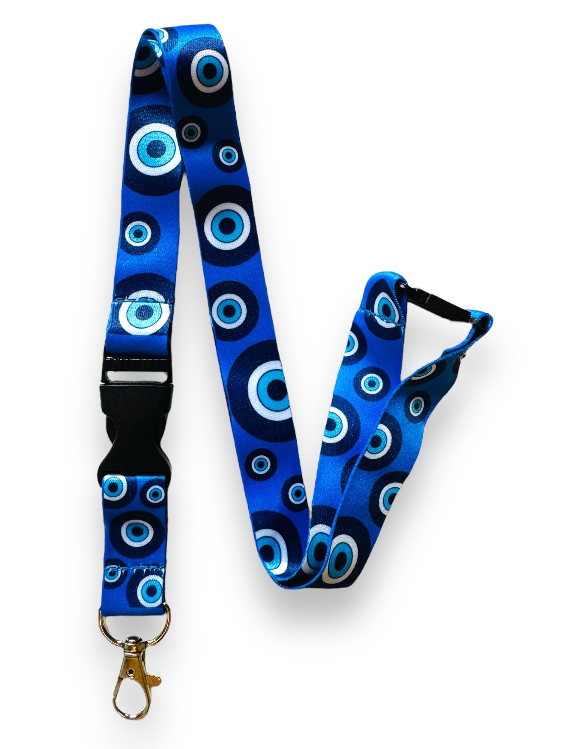 PAC Supplies Global Evil Eye Lanyard and Badge Holder, Detachable Clip, Safety Breakaway Clasp