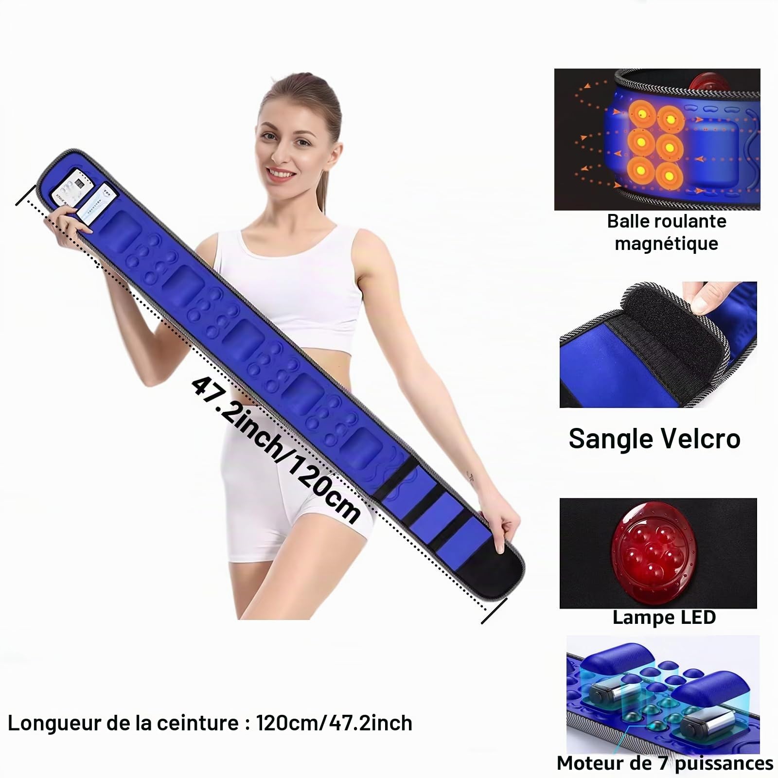 Ceinture Amincissante, 36 Modes pour Gros Ventre, Ventre, Lombaire, Dos, Hanche, Cuisse, Jambe, Bras, modelage du Corps et entraîneur, Combustion électronique des Calories