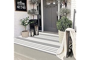 Grey and White Outdoor Rug 3x5: Woven Elegance for Porch and Patio