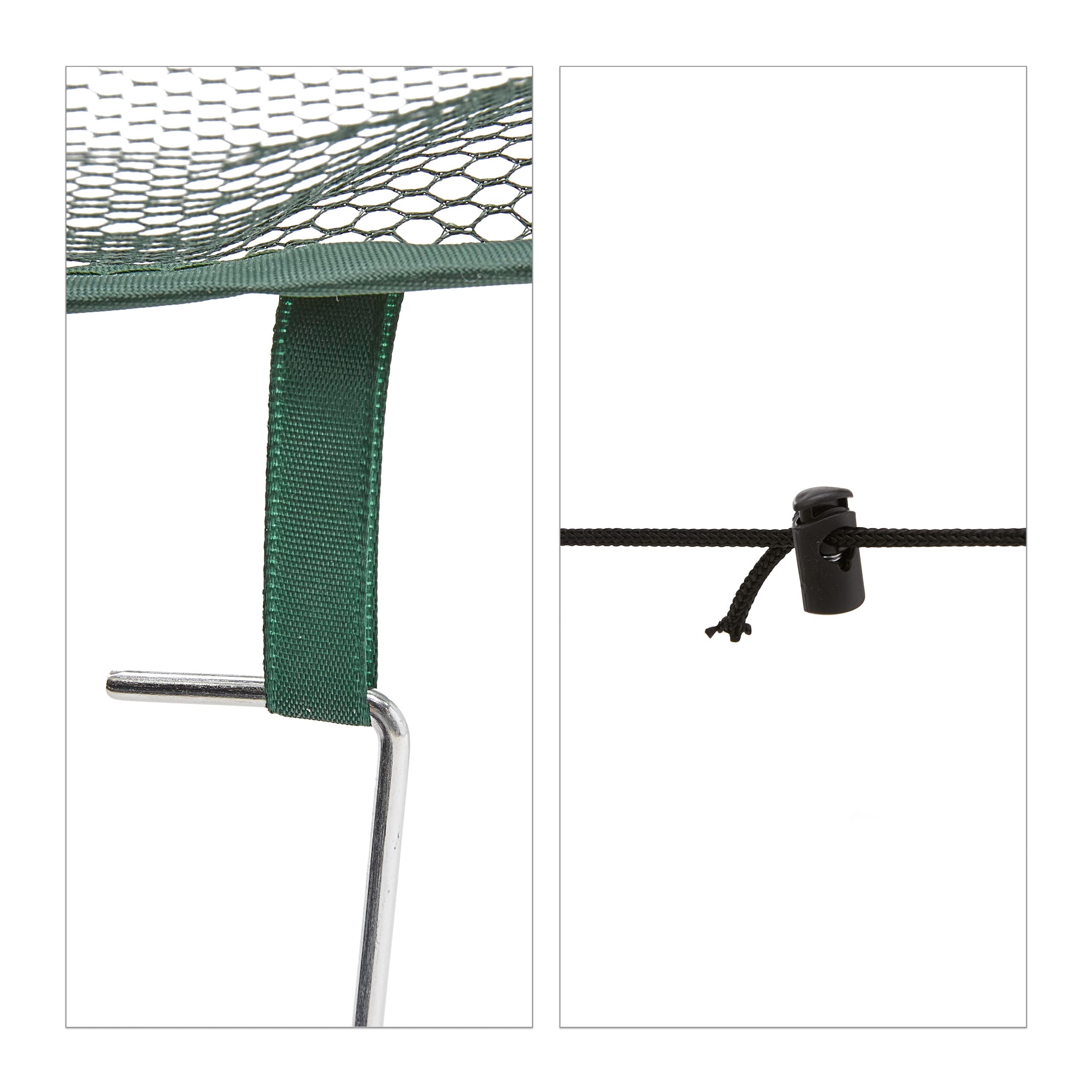Relaxdays Tunnel de Croissance Pliable, système « Pop up », 2,5 m, Filet, pour légumes et Fraises, Vert foncé