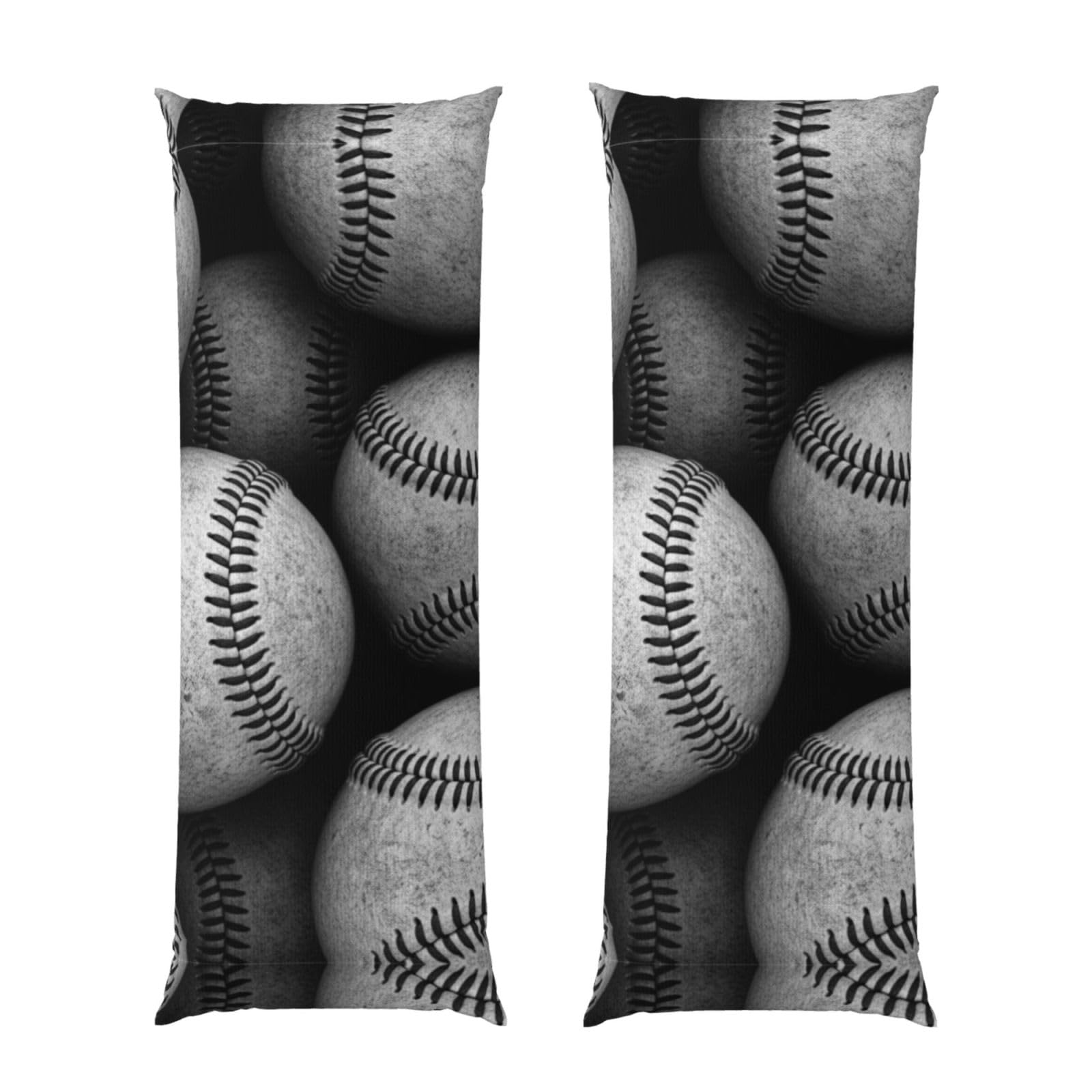 Body Pillowcase 20x60 Old Baseballs Sports, Plush Velvet Pillow Cover with Zipper, Cozyffy Rectangular Cushion Case for Couch Bed Home Hotel