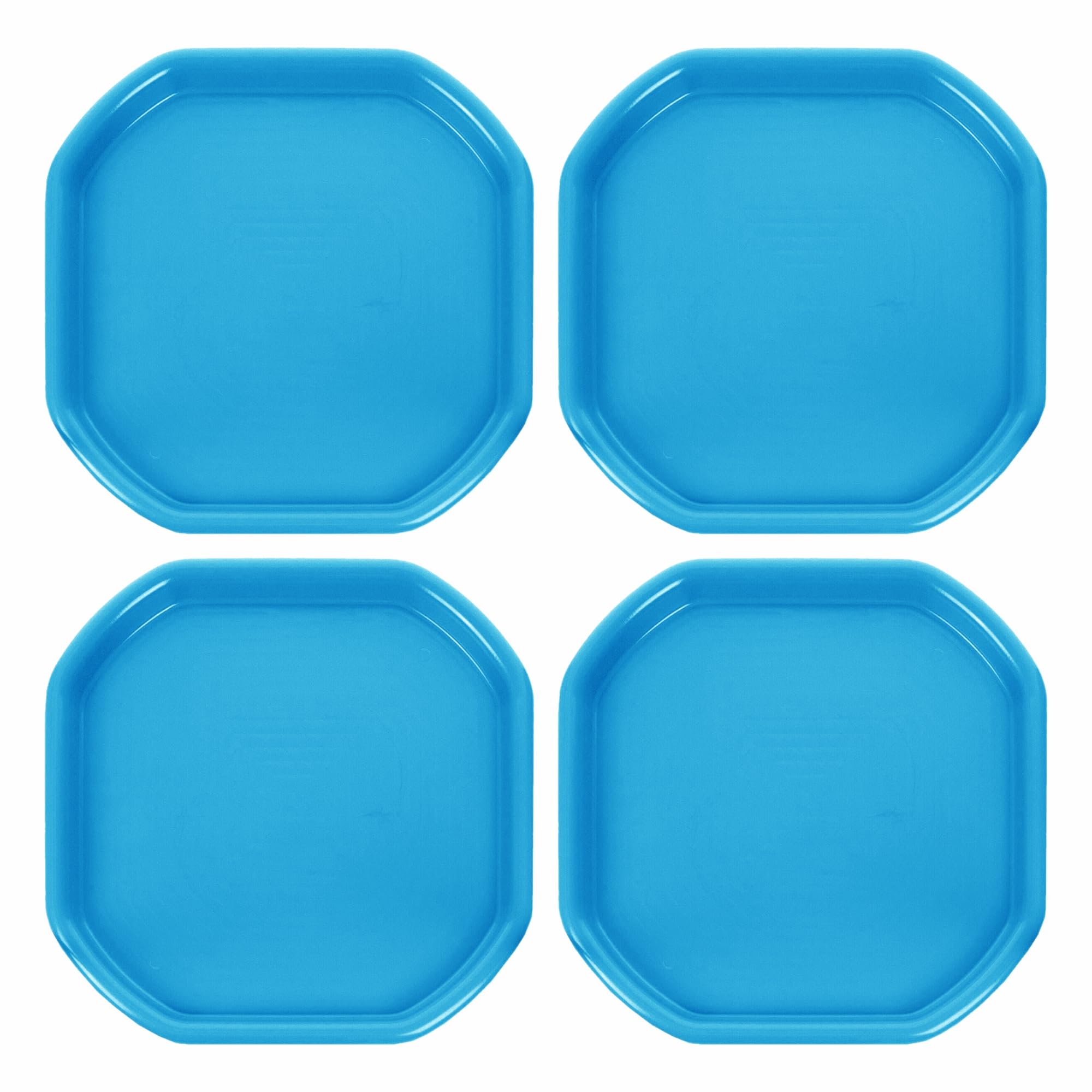 M1SS Small Octagonal Mixing Tray 70cm x 70cm - Concrete & Mortar Mixing Tray, Kids Messy Activities, Plastic Tuff Spot Board, Water & Sand Activities, Plastering (Set Of 4, Sky Blue)