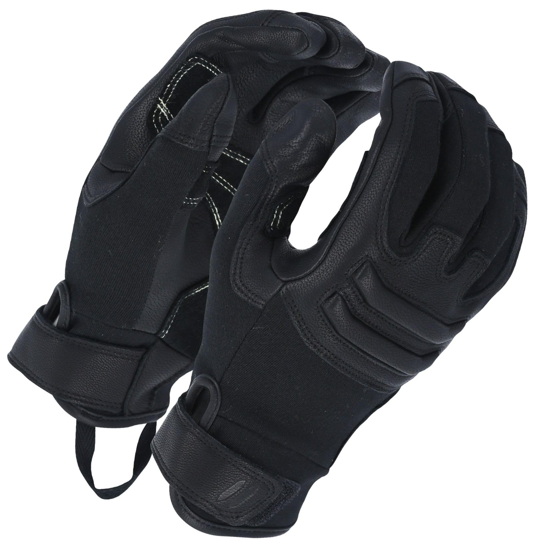 Outdoor Research Ironsight II FR Glove | trudnopalne rękawice taktyczne, Nomex i Kevlar, skórzane palce, do ekranów dotykowych, czarne, XXL