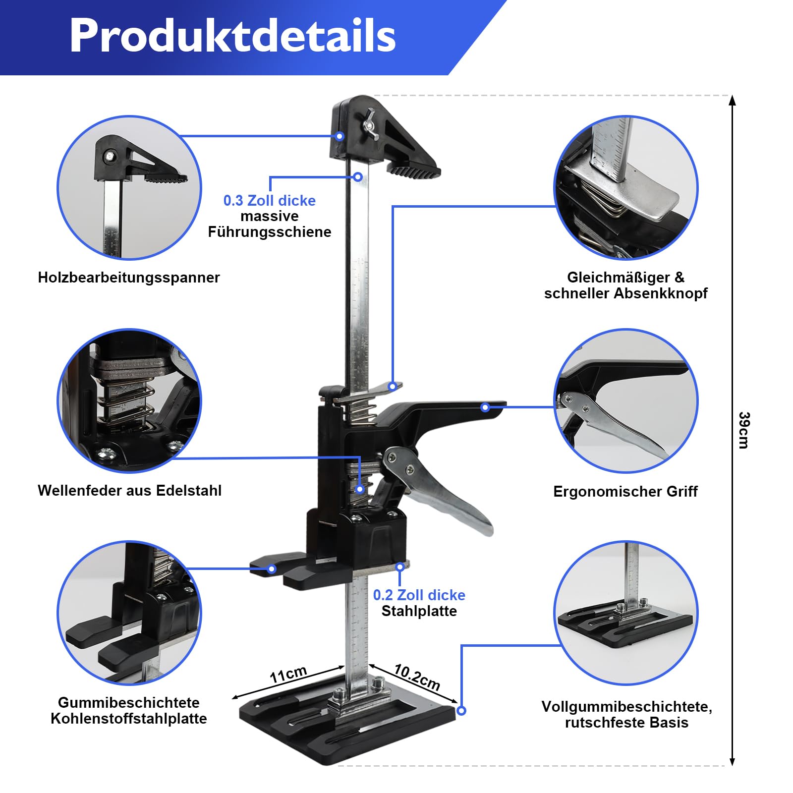 ODWSCBODWSCB 2-in-1 Multi Arbeitssparender Arm mit Skala 2 Pcs Multifunktionale Handhebewerkzeug 400kg für Böden,Türen,Schrankinstallation Heber für Gipskartonplatten