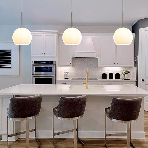 Miniatura 4 de Lámpara colgante moderna con forma de globo, lámpara de techo empotrada con globo de cristal de mediados de siglo, luces colgantes rústicas para