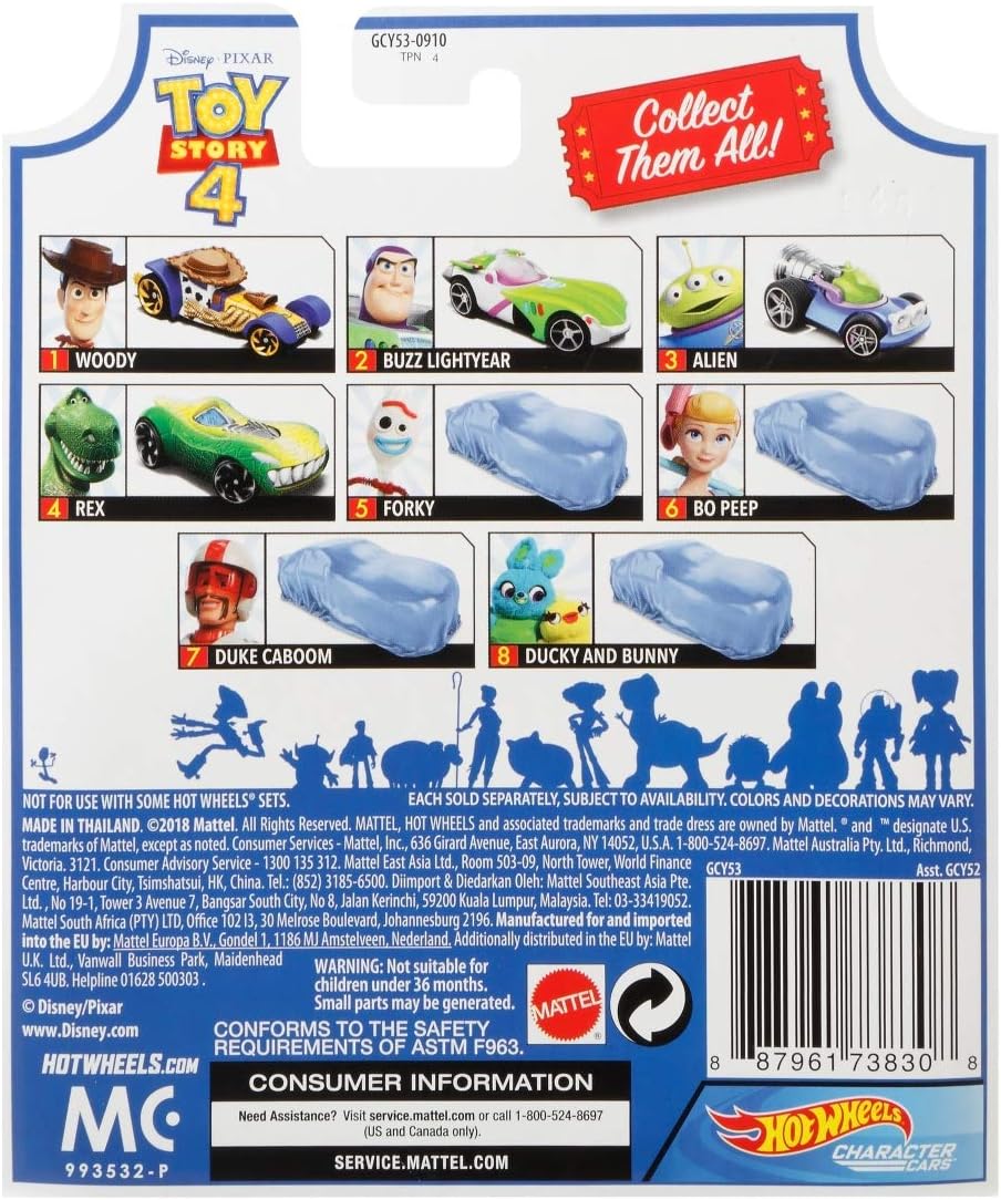 Hot Wheels Toy Story 4 Character Car Woody