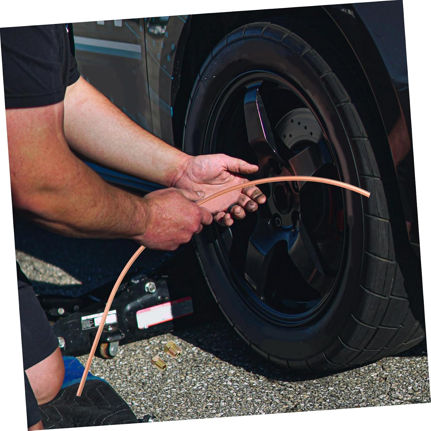 VILLCASE Brake Line Tubing Coated Replacement Pipe for Automotive Braking System Flexible Brake Line for and Transmission Systems