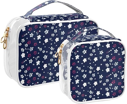 Miniatura 2 de American Flag Paws Stars Clear Toiletry Bag for Traveling,2 Pack Makeup Cosmetic Bag with Zipper,Travel Bag for Toiletries,Travel Essentials 21215206