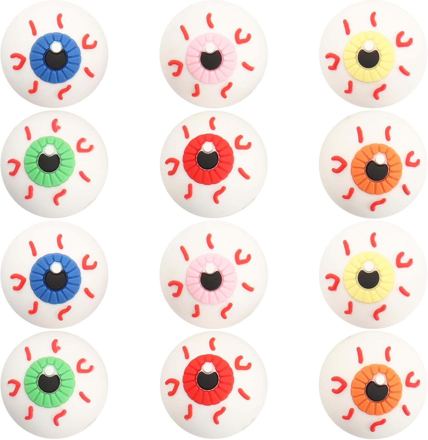 12PCS Halloween Eyeball Silicone Focal Beads Craft for Beadable Pen Making