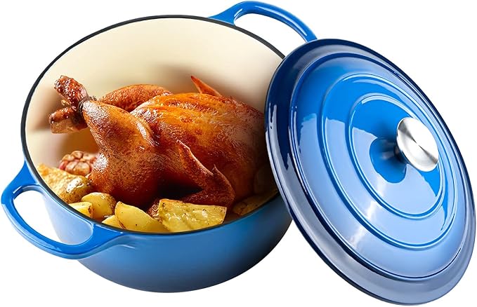 Miereirl 6-quart enameled cast iron Dutch oven in Dark Blue