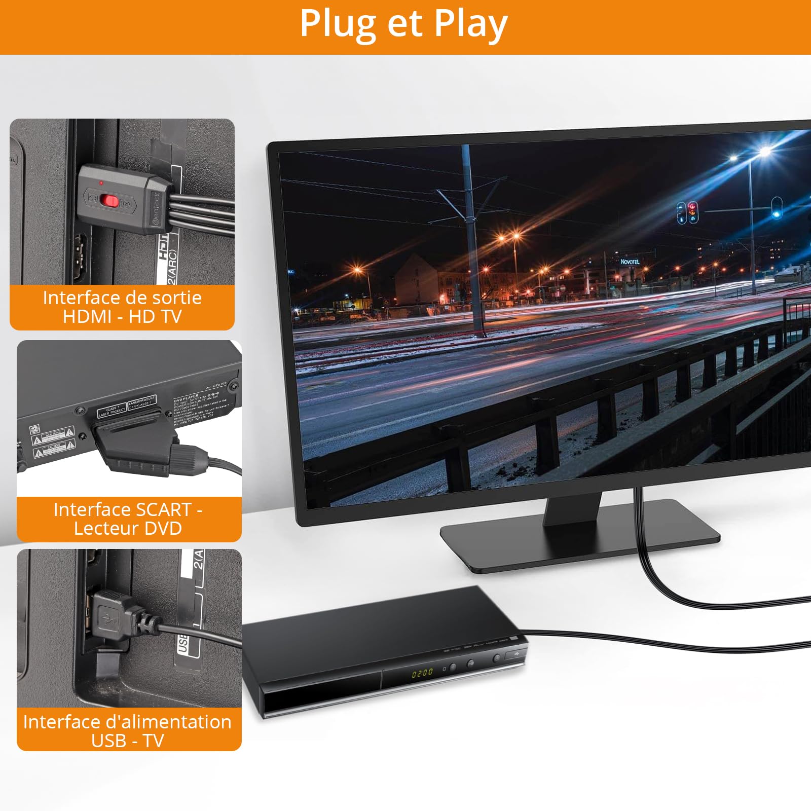 Neoteck Convertisseur HDMI vers péritel HDMI entrée péritel