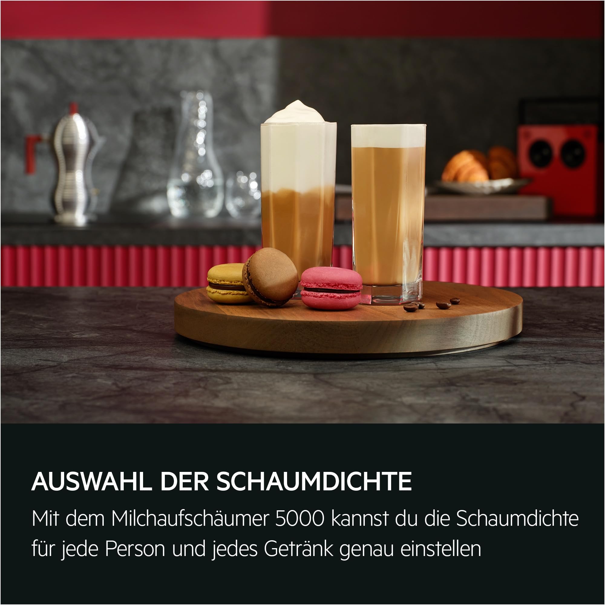 AEG Milchaufschäumer MF5-1-6ST 5000 – Edelstahl, doppelte Funktion, für Latte Macchiato, Cappuccino, Matcha, pflanzliche Milch, PFAS-freie Keramikbeschichtung, 75–150 ml, leicht zu reinigen