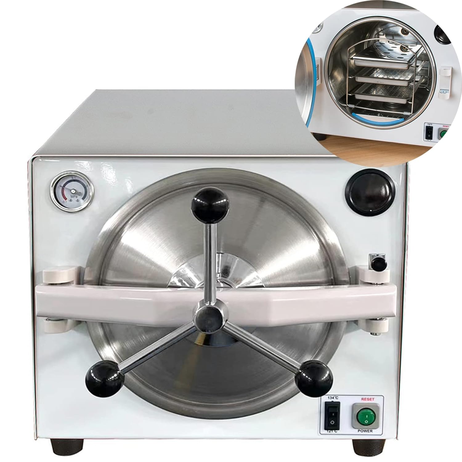 18L Steam Autoclave Lab Machine, 900W Stainless Steel Autoclave