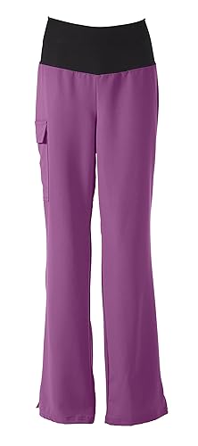 Pantalón médico para mujer tipo pantalón de yoga. Marca Medline Industries Healthcare Ocean AVE, L, Púrpura, 1