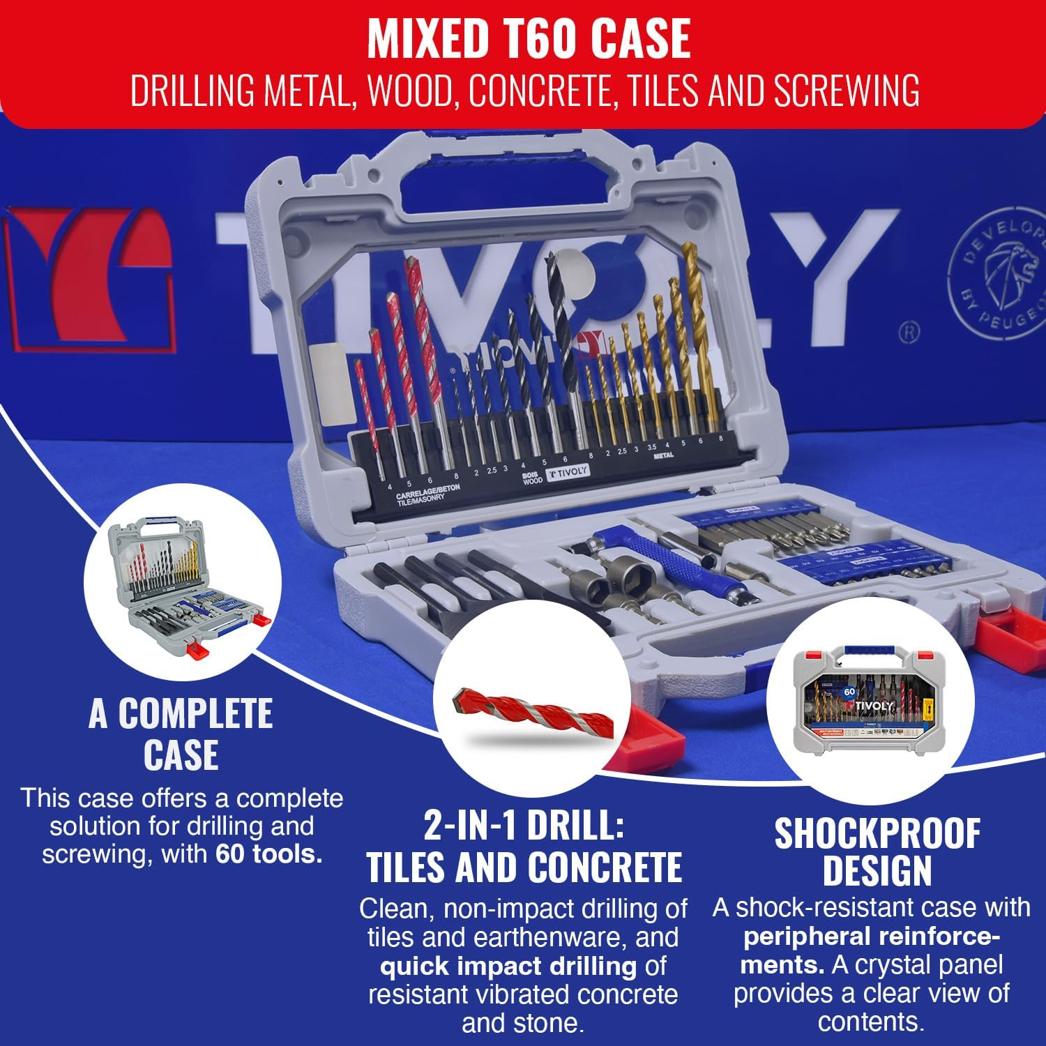 Special Metal/Concrete/Wood Drilling & Screwdriving Set - Quick Change Screwdriver Bit Holder