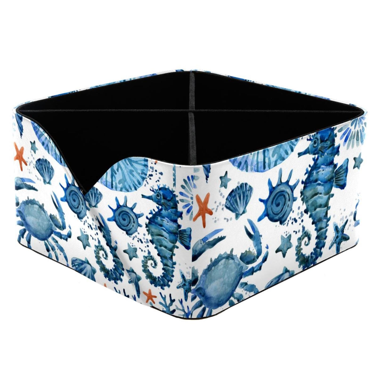 Organiseur de bureau hippocampe à 4 compartiments en aquarelle pour stylos