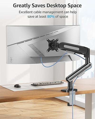 Miniatura 5 de MOUNTUP Soporte de escritorio para monitor individual con capacidad máxima de 26.5 libras, soporte para monitor de 13-34 pulgadas, soporte para