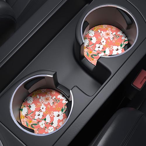 Miniatura 6 de Nipichsha Posavasos para automóvil, posavasos para portavasos de automóvil, paquete de 2 posavasos universales antideslizantes, tapete de goma para