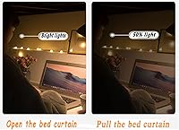 Vista 4 de Navhao 2 paneles, cortinas de litera inferior, de tela, para estudiantes, cortinas de sombreado para cama individual, 45.3 x 78.7 pulgadas