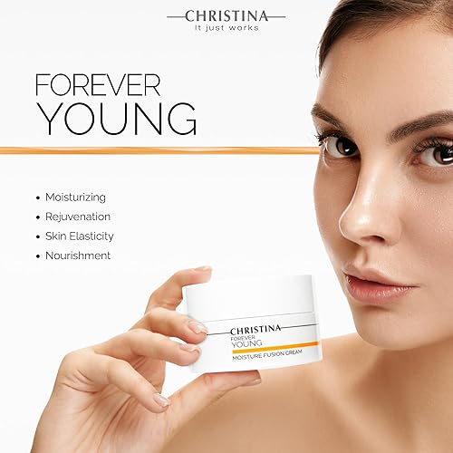 Vista 4 de CHRISTINA- Forever Young Moisture Fusion Cream para rostro con ácido hialurónico Hidratante facial rejuvenece y reafirma la piel 1.7 fl oz