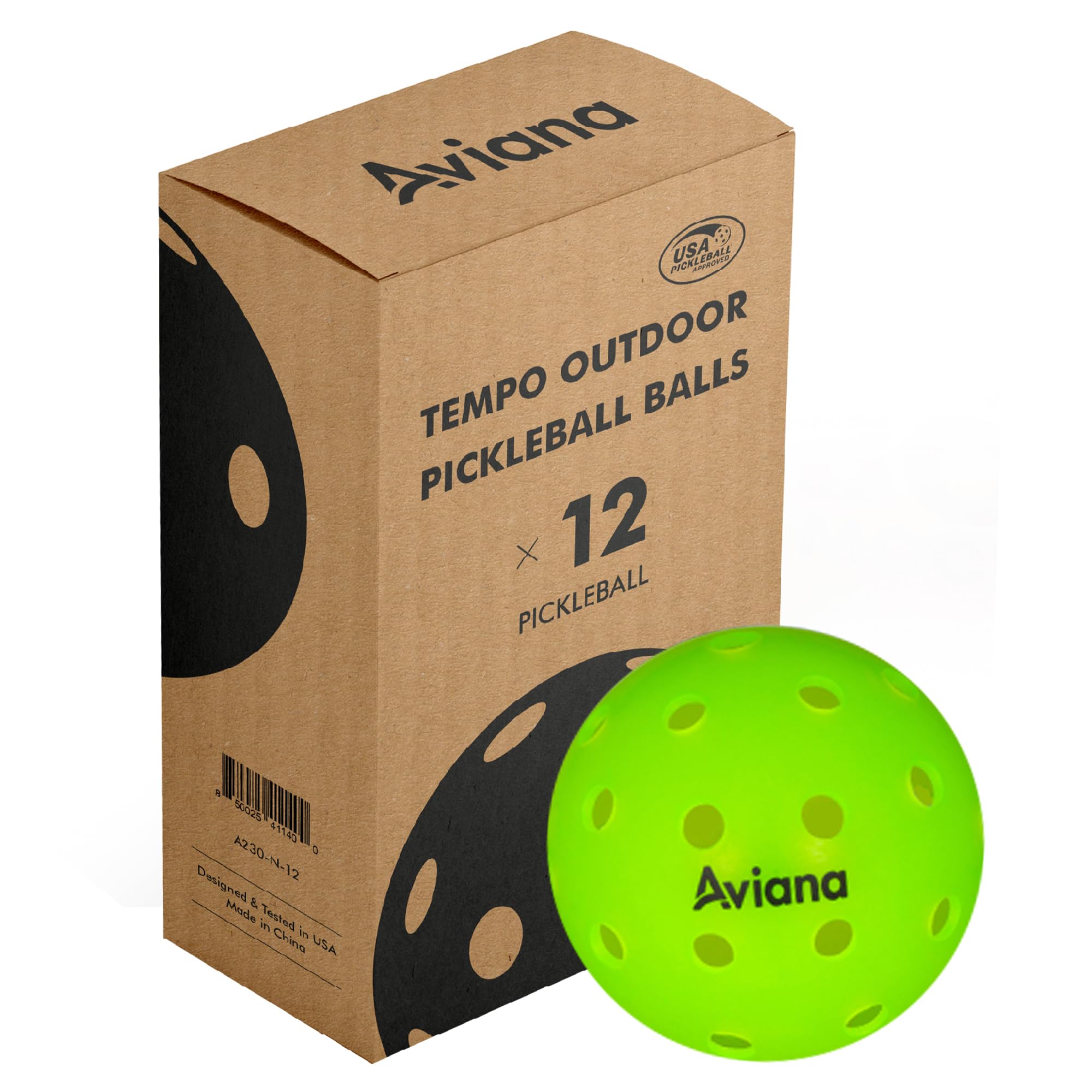 Palline da pickleball a 40 fori, palline da pickleball per esterni, confezione da 3/6 e 12 confezioni da torneo e da competizione, rimbalzo costante, adatte per tutte le competizioni, neon
