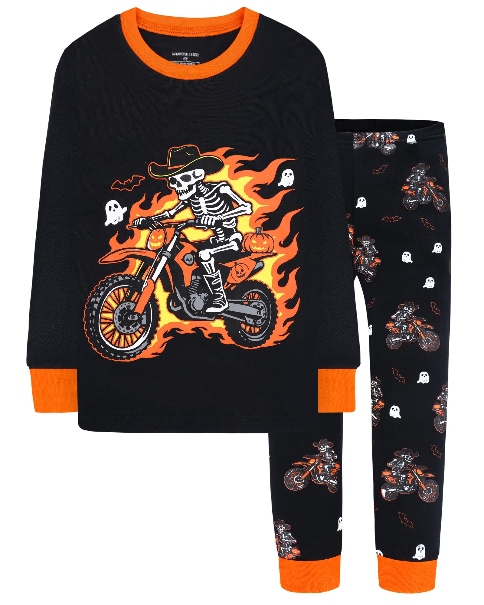 DAUGHTER QUEEN Boys &amp; Girls 100% Cotton Halloween &amp; Christmas PJS 18M-12Y