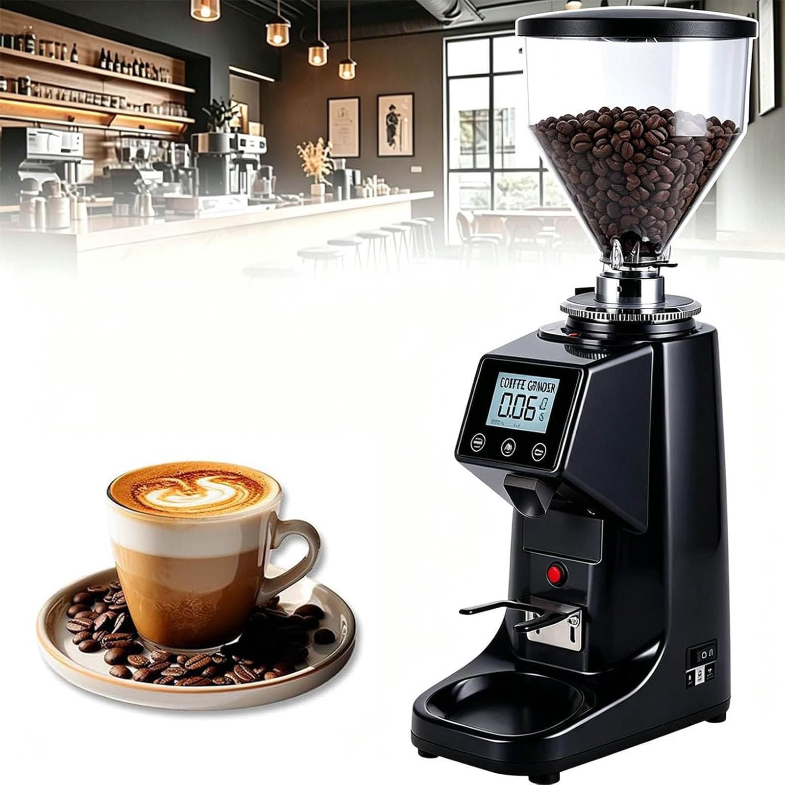 Macinacaffè espresso, smerigliatrice elettrica professionale black-1500ml