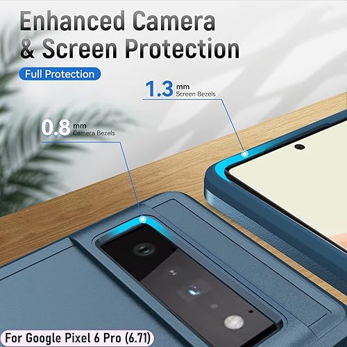 Miniatura 8 de LMDAMZ Funda híbrida de doble capa para Pixel 6 Pro de 6.7 pulgadas, resistente a los golpes, resistente a los golpes, con 1 soporte magnético para