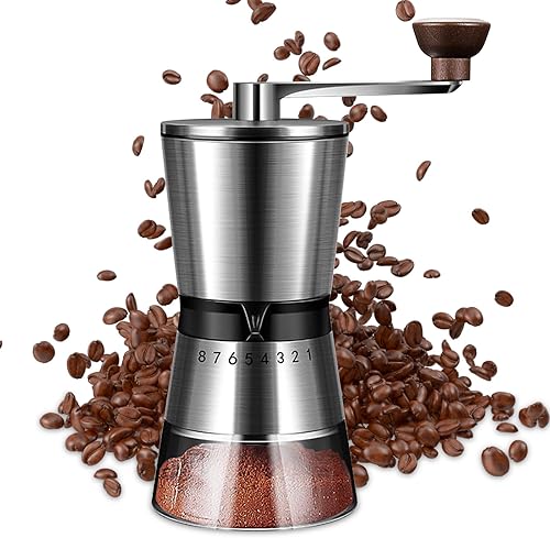 LynsaTac Molinillo de café manual con 8 grosores ajustables, molinillo de mano Millware, fresas cónicas para granos de expreso, prensa francesa, disponible en Yaxa Colombia