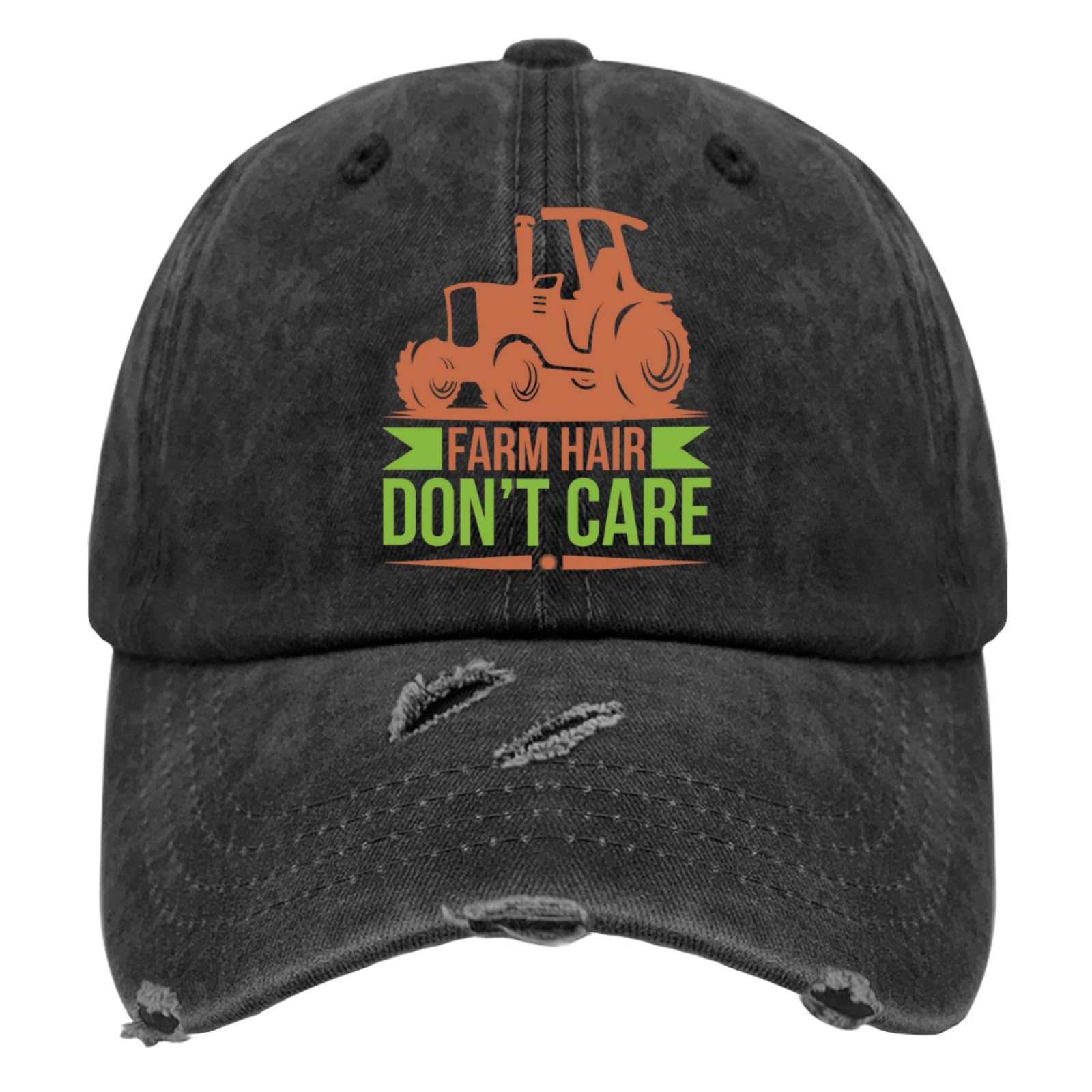 Farm Hair Don't Care Trucker Hat Women's Hats & Caps AllBlack Running Hat Gifts for Grandpa Golf Hats