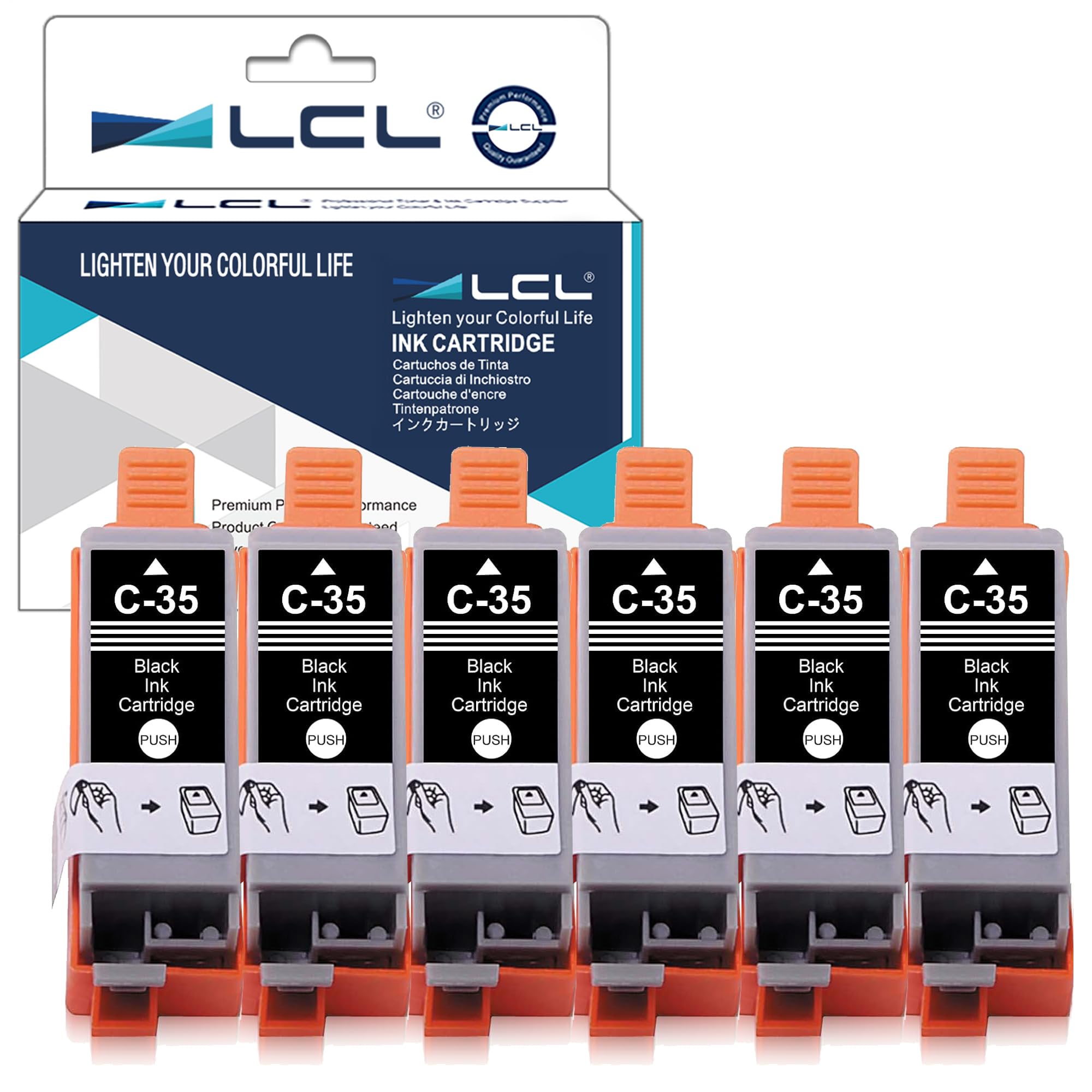 LCL PGI-35 Black Ink Cartridge Replacement for Canon PGI-35 PGI35 1509B002 Ink Work with PIXMA IP100B PIXMA IP100 PIXMA IP110 PIXMA mini260 PIXMA mini320 TR150 TR160 (6BK)-image-30
