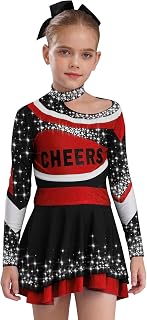 Uniforme De Animadora Niña Tank Top Lentejuelas + Falda Plisada Vestido Para Fiestas Deportivas Y Celebraciones
