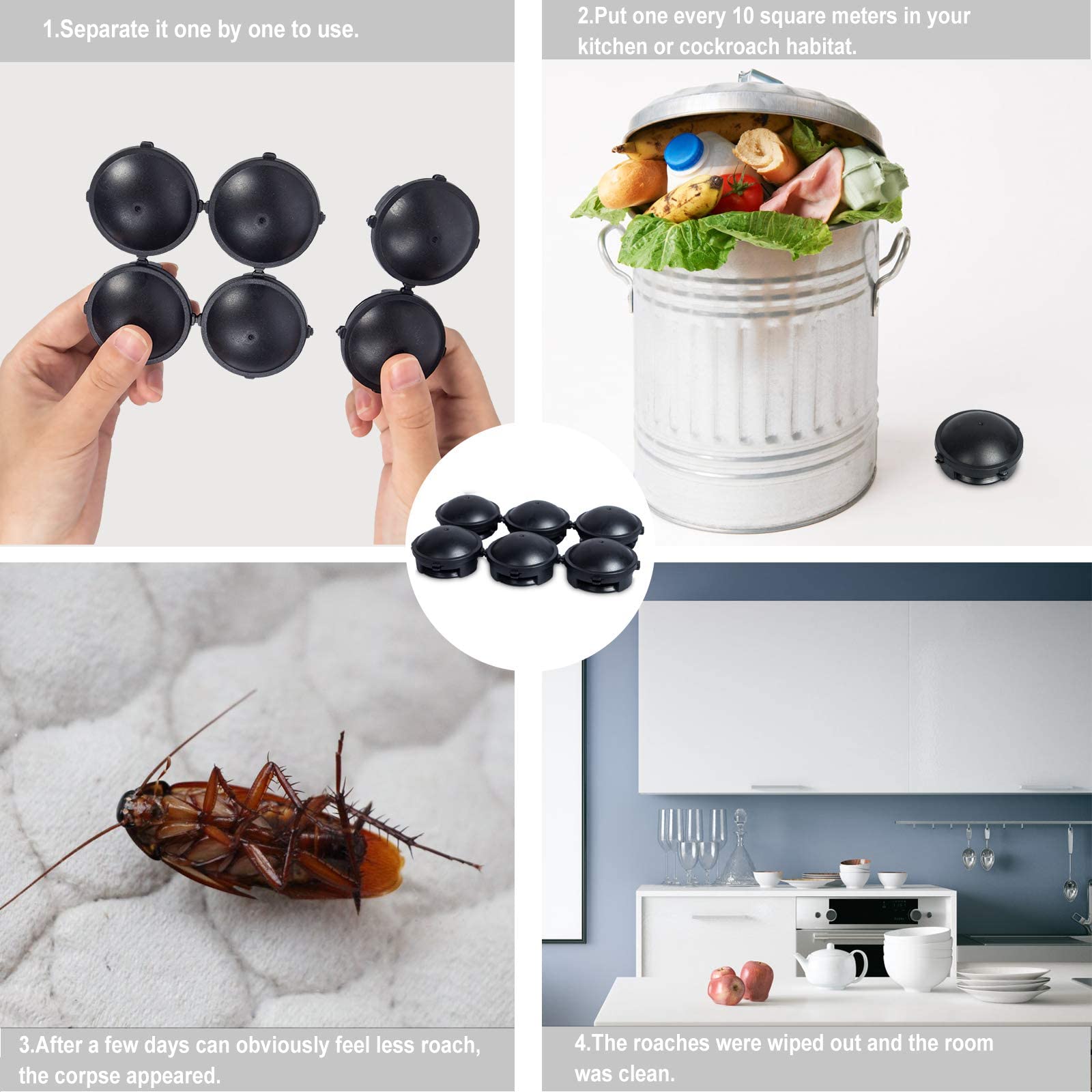 Buy 12 Pack Cockroach Killer Indoor Home Roach Bait Stations, Small