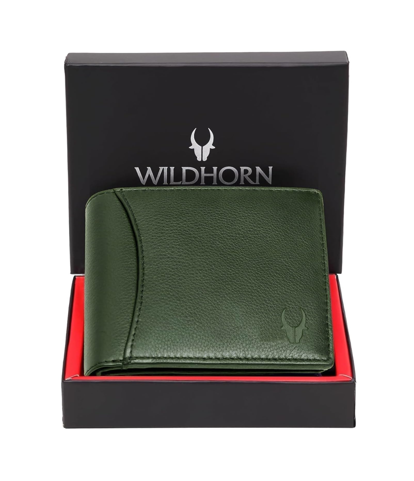 WildHorn Leather Men's Wallet (WH1173), GREEN, Classic
