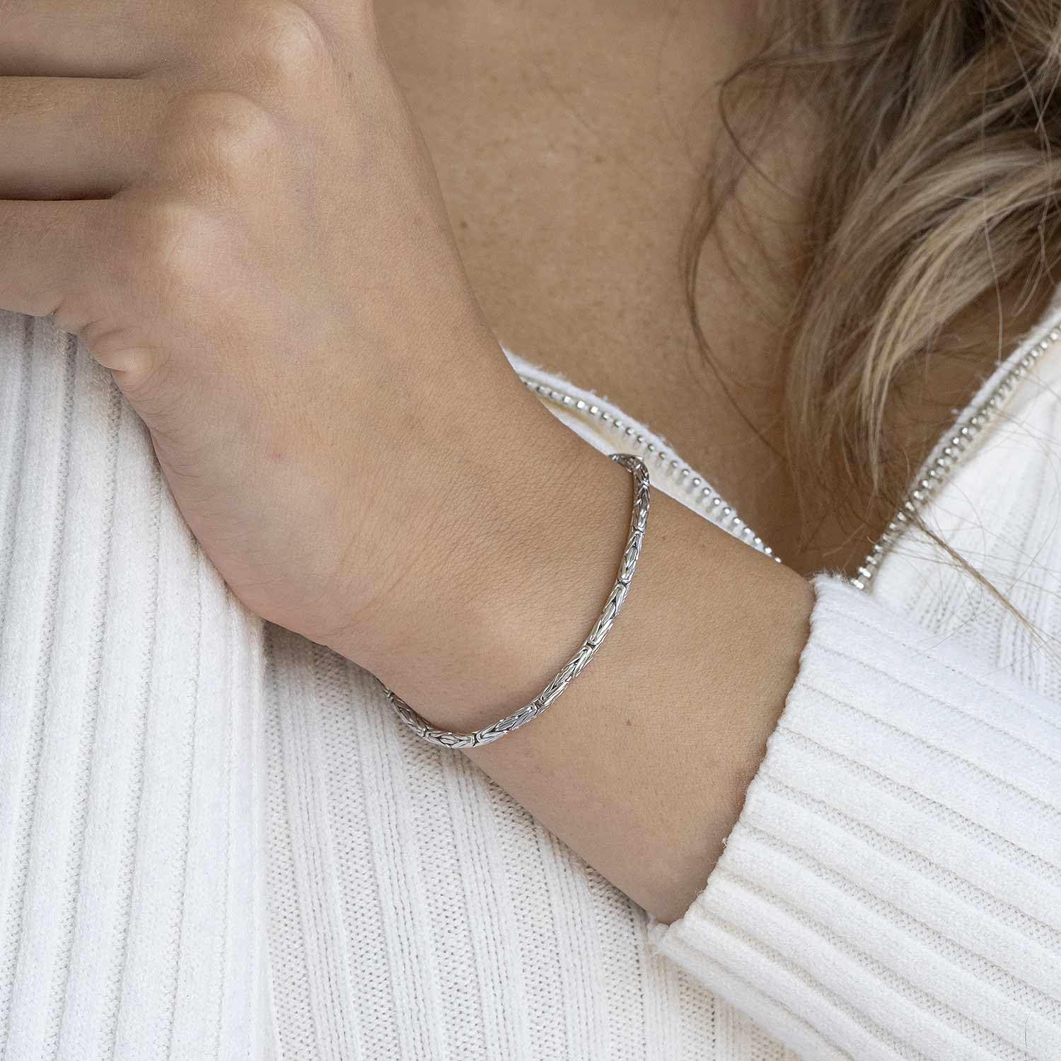 Damen Armband Silber 925 Königskette 2,5mm rhodiniert SA-31