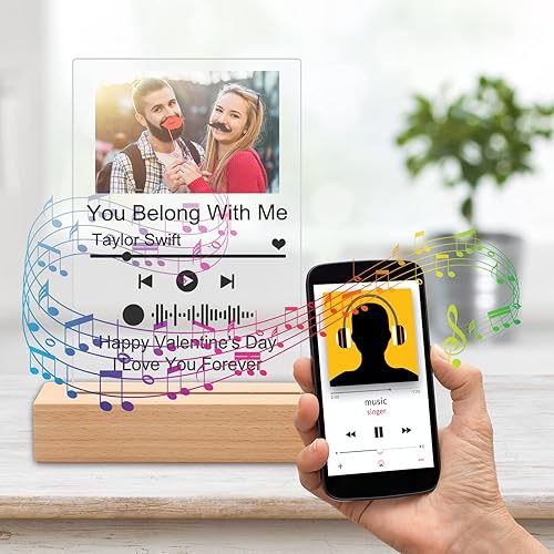 Miniatura 6 de Canción acrílica personalizada con foto personalizada con placa de música transparente Spotif QR, cubierta de álbum de acrílico personalizada,