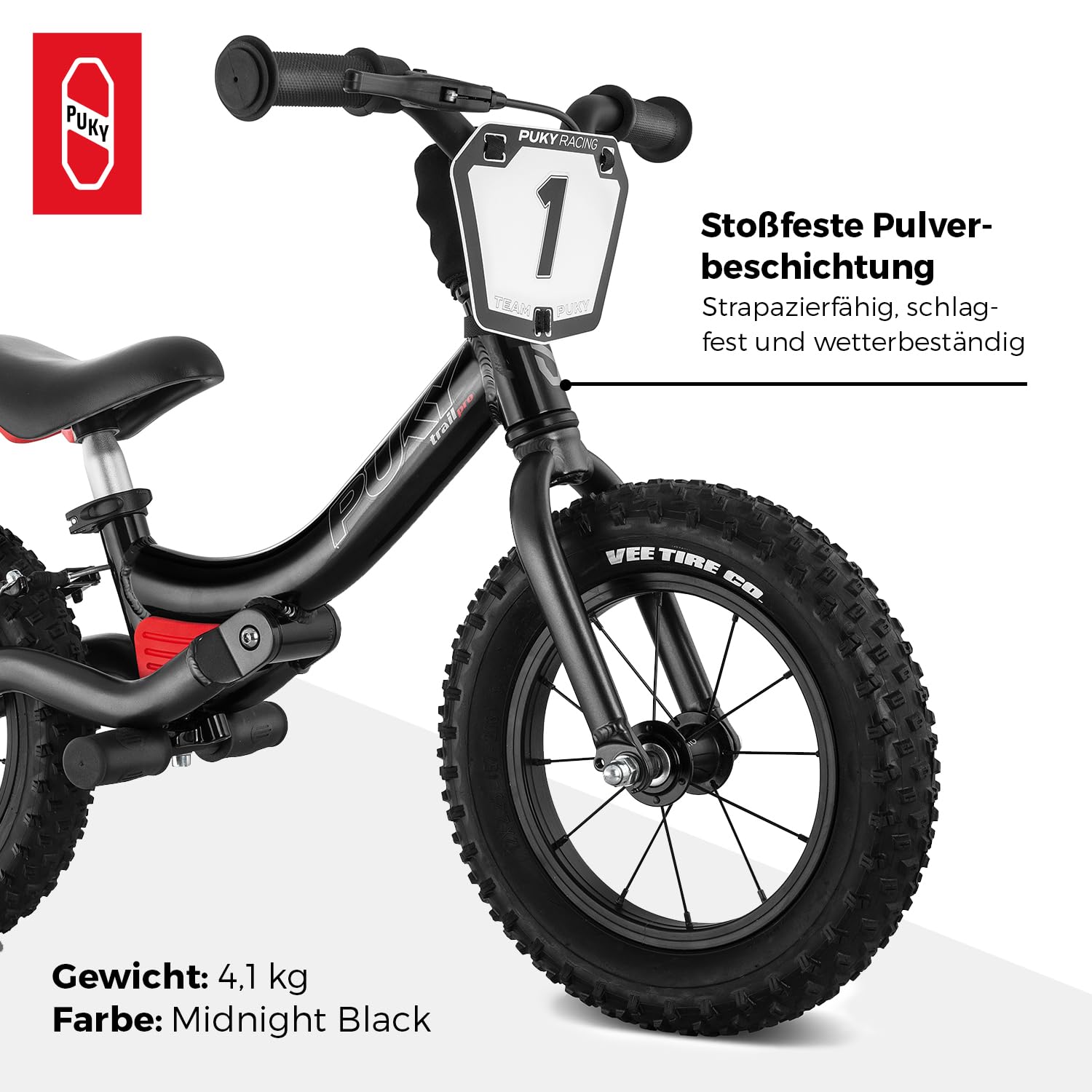 PUKY LR Trail PRO | Leichter Aluminiumrahmen | Sportlicher Ahead Vorbau | Luftbereifte Stollenreifen | Sicherheitspaket | Ideal für Gelände | Stylisches Numberplate Design | Ab 2 ½ Jahren