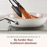 KitchenAid - Ensemble de vaisselle, pots antiadhésifs à induction en céramique anodisée dure et poêles avec casseroles, poêles, marmites et lides (blanc de porcelaine, 9-Piece)