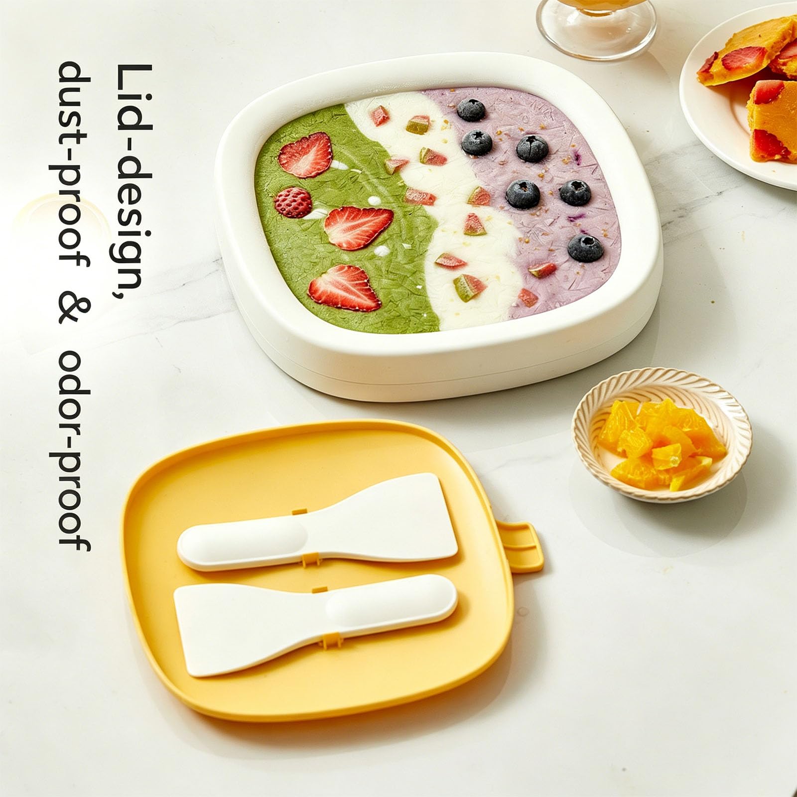 Máquina de helado manual de congelación rápida con 2, Yellow