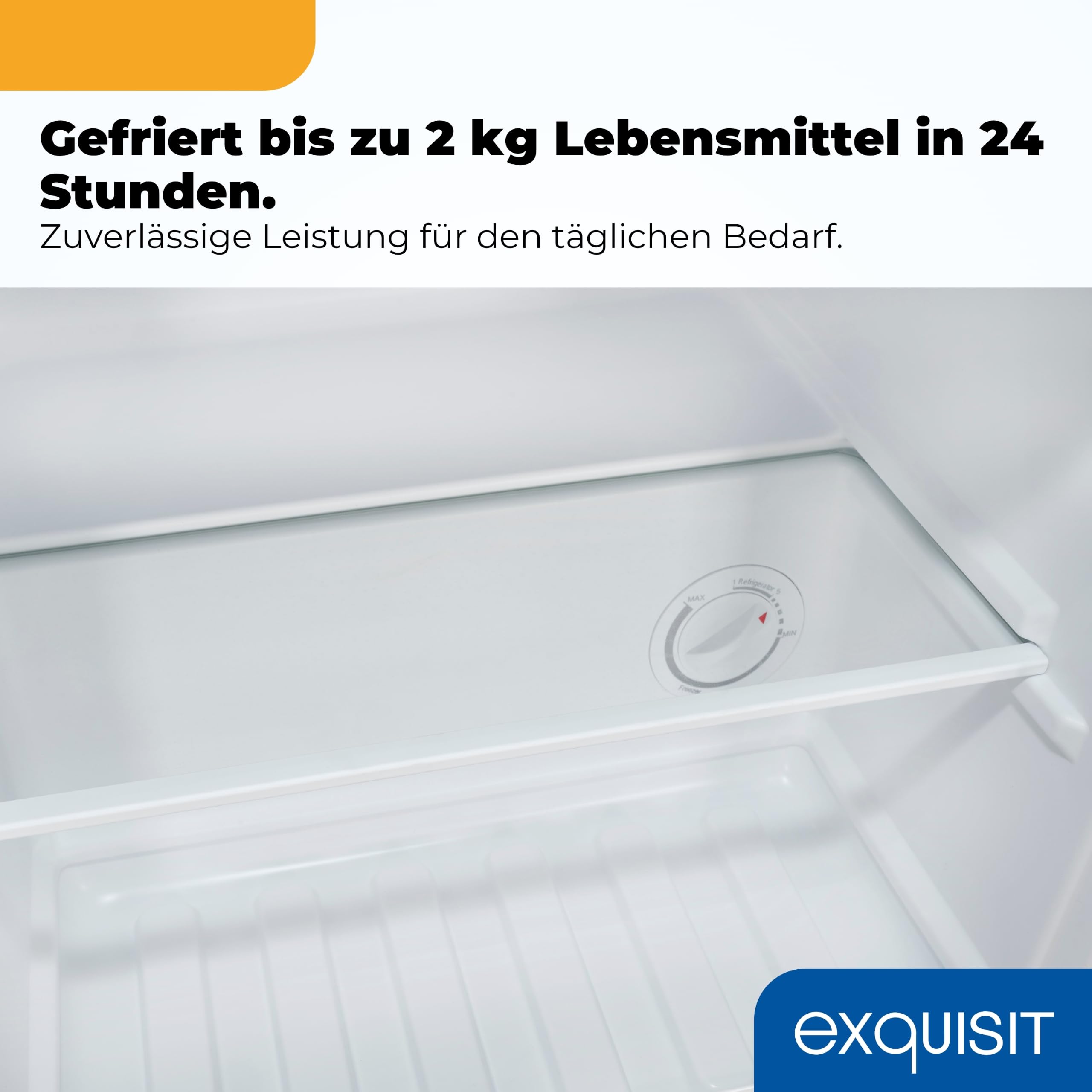 Exquisit GB540-050C Mini-Gefrierschrank Weiß - 31 l Gefrierbox - 4 Sterne | Kompakter kleiner Gefrierschrank mit wechselbarem Türanschlag, 2 kg Gefrierleistung & manueller Temperaturregelung, Klasse C