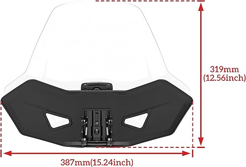 Miniatura 6 de SAUTVS Parabrisas delantero para Can-Am Ryker, protector de viento con revestimiento duro transparente translúcido frontal ajustable para Can Am
