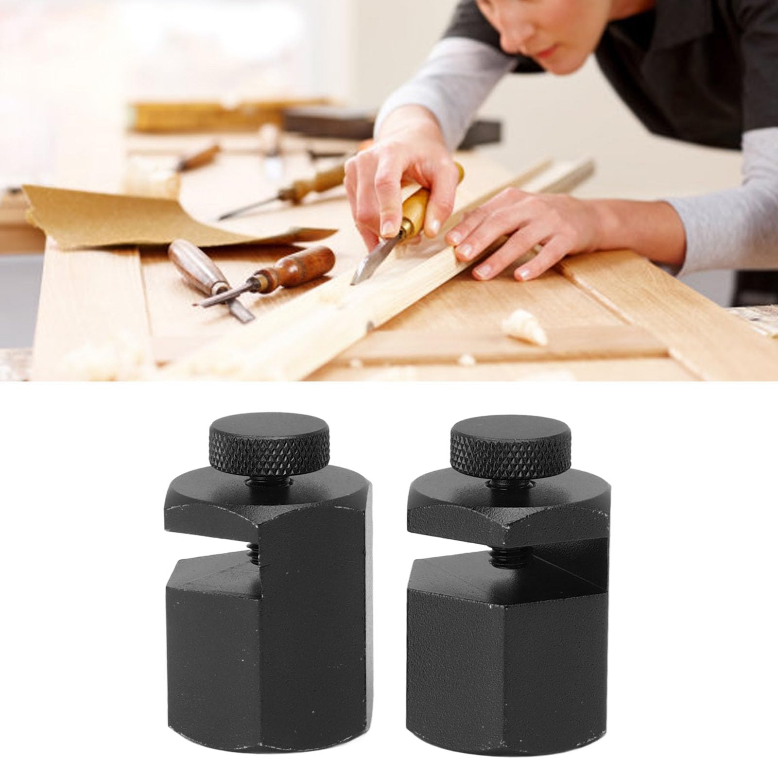 Tall Stair Gauges For Framing Square - Carpenter Layout Tool With Holder & Carabiner