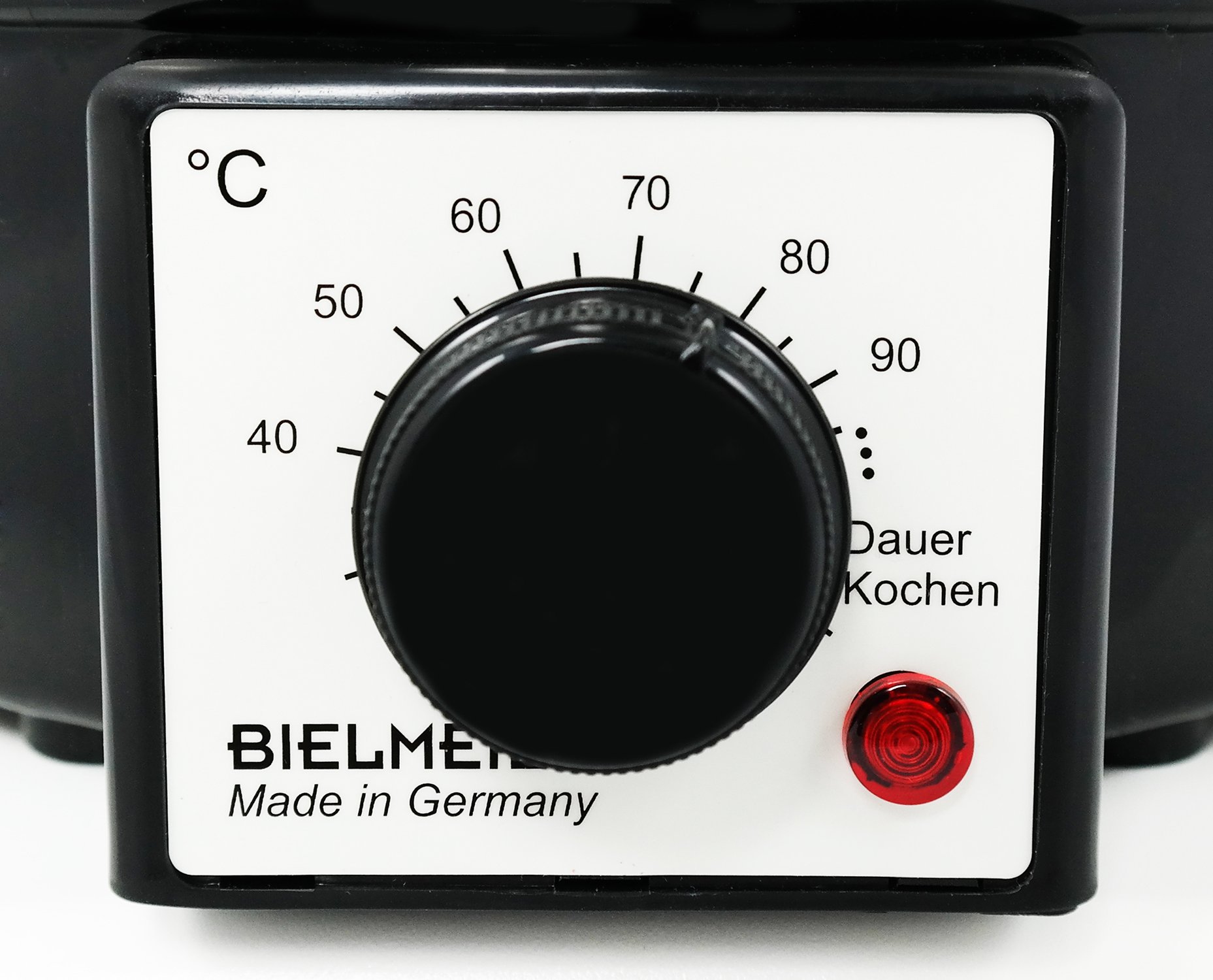 Bielmeier Einkochautomat 9 L Edelstahl, Einkochtopf elektrisch 1000 W | ohne Auslaufhahn, Weckautomat zum Einkochen und Einwecken, kompakter Einmachtopf für Marmelade, Obst & Saft, Made in Germany