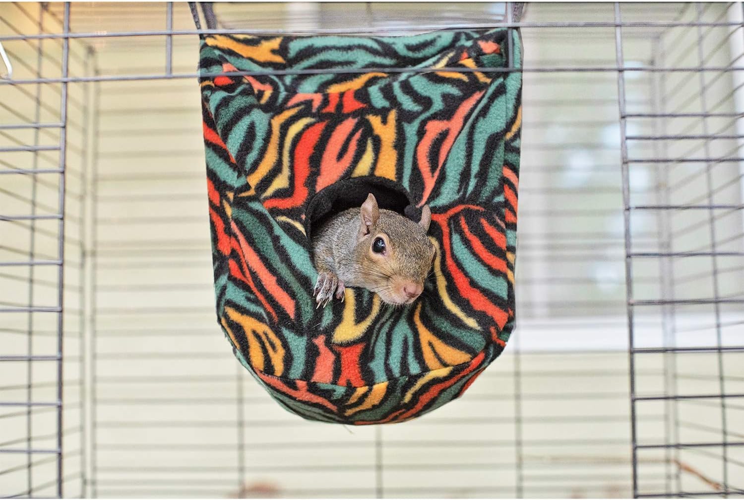 Exotic Nutrition Cozy Cube (Rainbow) - Hammock for Sugar Gliders, Hedgehogs, Chinchillas, Rats, Ferrets, Guinea Pigs, Rabbits, Hamsters, Squirrels, Parrots, Birds