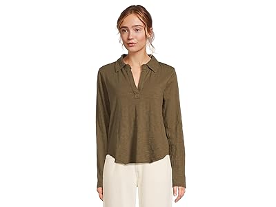 Mod-o-doc Long Sleeve Easy Polo T-Shirts Women