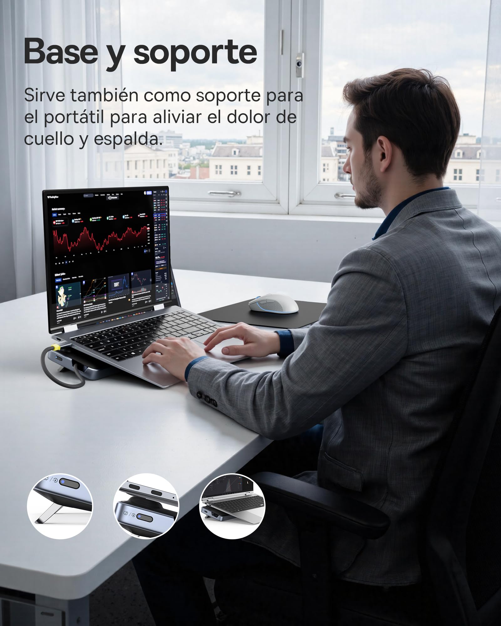 Baseus Docking Station para Portátil, 12 en 1 HUB, Triple Pantalla 4K, HDMI/DP, USB A/C 10Gbps, PD 100W, Ethernet, TF/SD, Estación de Acoplamiento con Soporte para Windows/DELL/HP/Lenovo/Mac