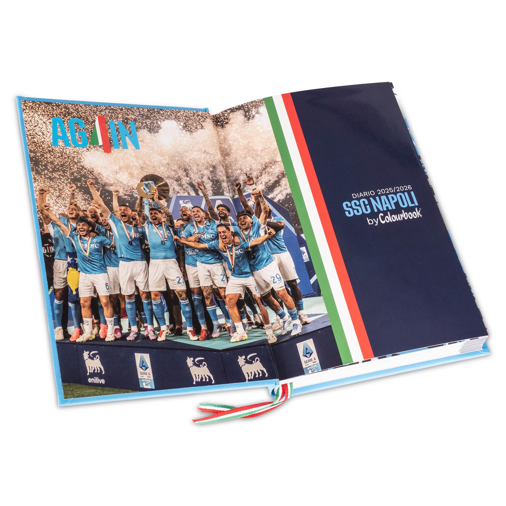 Colourbook - Diario Scuola Napoli, Diario 12 Mesi, Anno 2025 2026, Campioni D'Italia, Licenza Ufficiale (Campioni)